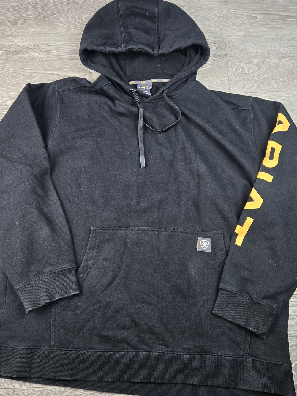 Ariat Rebar Men's Black Hoodie Pullover Hooded Sweatshirt Size XL